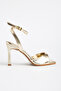 Lesley Cross-Band Gold Single-Strap Women's Shoes - 2