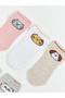 Lcw Kids Gray Patterned Girls' Booties Socks 5-Piece - 2