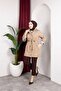 Zippered Waist Tunnel Plus Size Trench Coat Mink - 4