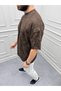 Men's Oversized Mold Etching Paint Crew Neck T-Shirt - 3