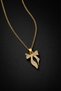 Gold Color Stone Bowknot Necklace – Elegant Steel Women's Necklace - 3