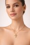 Gold Color Stone Bowknot Necklace – Elegant Steel Women's Necklace - 4