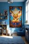Pikachu Illustration – Anime Movie Character Themed Quality Fabric, Room Decor Tapestry Wall Rug - 3