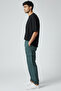 Petrol Green Woven Cargo Pants - Elasticated Cuffs - 2