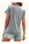 Women's Ay Printed V-Neck Sleeved Regular Fit T-Shirt - 2