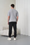 Men's Grey-Black Cotton Pack Crew Neck T-Shirt Pocketed Jogger Pants Top and Bottom Set - 8