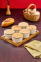 Palermo 6-Piece Porcelain Breakfast Set with Bamboo Lid Trays Ckr3931 - 5
