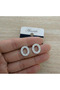 Zircon Stone Letter Earrings - 2