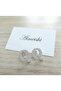 Zircon Stone Letter Earrings - 3