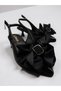Women's Short Heeled Pointed Toe Shoes. Evening Dress Shoes with Bow Accessories.