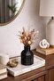 Black Highlight Lines Vase - Design Decorative Object, Modern Striped Forms, Living Room and Office Decoration