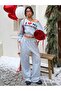 Women's Boyfriend Printed Asymmetrical Collar Cropped Straight Leg Jogger Pants Bottom Top Tracksuit Set - 5
