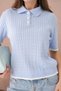 Women's Polo Collar Button Detail Hair Knit Knitwear Sweater 12184 - 2