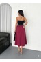 High Waist Lace-Up Poplin Maxi Skirt – Premium Drapey Long Skirt - 5