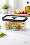 800 ml Black-Lid Glass Storage Container – Leak-Proof Lid, Rectangular, Microwave & Refrigerator Compatible - 2