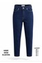 Women's Navy Blue High Waist Mom Fit Jean Pants