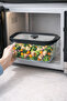 2620 ml Large Size Glass Storage Container with Vacuum Black Lid, Microwave & Refrigerator Compatible, 23X17X11 cm - 4