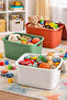 3-Pack 10 Liter Organizer Box with Lid |   Multi-Purpose Storage Box with Leather Handles (35X25X25 cm) - 2