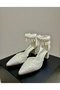 Wedding Dress Lace and Special Evening Dress Shoes with Pearls 5cm -Feli̇syabuti̇k - 2