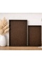 Bamboo Double Tray Set, Serving & Presentation Tray |   20×30 cm – 35×25 Cm, Dark Tone Brown-Acacia - 4