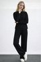Women's Long Sleeve Crew Neck Viscose Two Thread Blouse and Pants Double Suit - 3