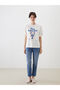 Crew Neck Printed Oversize Women's T-Shirt - 2