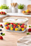 1380 ml Glass Storage Container with Cream Lid, Airtight, Oven & Freezer Compatible, 19X13.5X8.5 cm - 2