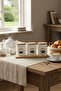 3-Piece Vacuum Metal Storage Container Set with Wooden Lid and Stand - Tea, Sugar, Coffee Jar Set - 2