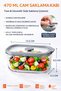 470 ml Glass Storage Container with Gray Lid – Leak-Proof, Airtight, Microwave & Dishwasher Safe - 5