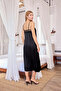Women'S, 100% Viscose Silk, Black, Lace Pieces, Tulle Pieces, and Low-Cut Satin Dressing Gown Set - 7