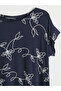 Lcw Grace Navy Blue Crew Neck Patterned A-Line Dress - 7