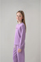 Girl's Lilac Printed Sweatshirt Tracksuit Set - 3