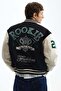 Motif-detail baseball jacket - 3