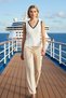Women's Blouse V-Neck Sleeveless Body-Fitting Fit Scuba Crepe Knitted Plain Pattern Piped Unlined Regular Length