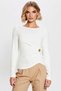 Women's Blouse Fitted Boat Neck Long Sleeve Knitted Rib Knit Fabric Accessory Detail Asymmetrical Cut Regular Length - 5