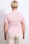 Women's Blouse Crew Neck Short Sleeve Corded Fabric Knitwear Snap Detail Fitted Fit Plain Pattern Fine Texture - 6