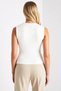 Women's Blouse Fitted Crew Neck Sleeveless Ruched Detail Textured Knitted Fabric Plain Pattern Cropped Cut - 6