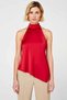 Women's Blouse Halter Neck Straight Sleeveless Asymmetrical Cut Satin Fabric Regular Fit Plain Pattern Summer - 5
