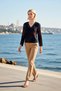 Women's Blouse V-Neck Spanish Sleeve Long E Ethnic Patterned t Tulle Knitted Fabric Fitted Fit Regular Length Stylish - 3