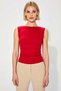 Women's Blouse Fitted Boat Neck Sleeveless Knitted Rib Knit Fabric Fitted Regular Length Summer - 5