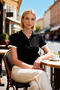 Women's Blouse Polo Collar Short Sleeve Fitted Corded Fabric Knitted Piped Stretchy Ribbed Knit Bodycon - 4
