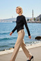 Women's Blouse Boat Neck Long Sleeve Knitted Fabric Sequin Woven Detailed Fitted Fit Regular Length Cut - 3