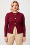 Women's Plus Size Blouse Crew Neck Long Sleeve Corded Fabric Knitted Button Detail Plain Regular Fit Front - 5