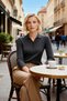 Women's Blouse Knitwear Polo Collar Hair Braided Long Sleeve Slim Regular Fit Single Plate D Woven Knitting Pattern - 4