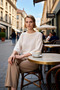 Women's Blouse Knitwear Crew Neck Low Sleeve Three Quarter Regular Fit Plain Pattern Medium Thickness Single Layer - 4