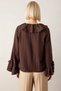 Women's Blouse V-Neck Ruffle Detail Long Sleeve Lace-Up Cuff Woven Aerobin Fabric Regular Fit Plain - 6