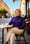 Women's Plus Size Blouse Mock Neck Long Sleeve Knitted Fabric Ruched Detail Fitted Fit Sandy Woven - 4