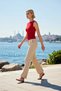 Women's Blouse Fitted Boat Neck Sleeveless Knitted Rib Knit Fabric Fitted Regular Length Summer - 3