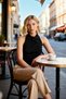 Women's Blouse High Degaje Collar Sleeveless Glittery Stretchy Knitted Fitted Fit Plain Pattern Regular Length Stylish - 4