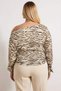 Women's Plus Size Blouse Asymmetrical Collar Low Sleeve Long Satin Woven Zebra Patterned Regular Size - 6